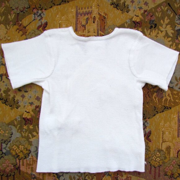 BABY UNDERSHIRT, S, VINTAGE WHITE COTTON w SHAPS, TODDLE TIME 14-18 LBS - Picture 4 of 5